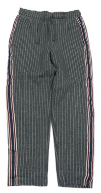 Šedé pruhované podšité kalhoty s pruhy Alive