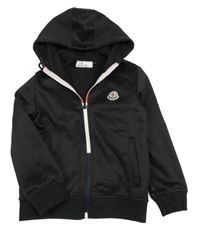 Černá propínací mikina s logem a kapucí Monler