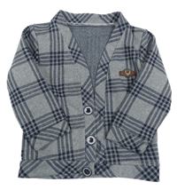 Modro-tmavomodré kockované teplákové sako Kidex´s