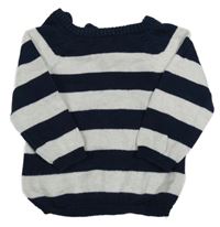 Tmavomodro-bílý pruhovaný svetr H&M