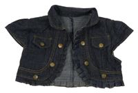 Tmavomodré rifľové crop bolerko