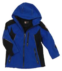 Tmavomodro-černá softshellová bunda s kapucí Engelbert Strauss