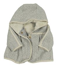 Šedý třpytivý prošívaný teplákový kabátek s kapucňou Max Studio