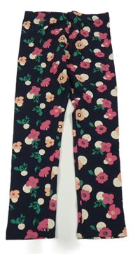 Tmavomodré legíny s kvietkami Lupilu