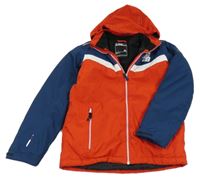 Červeno-tmavomodrá funkční šusťáková zimní bunda s kapucí Dare 2B