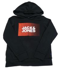 Čierna mikina s logom a kapucňou Jack & Jones