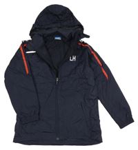 Tmavomodrá šušťáková športová bunda s ukrývací kapucňou Jako