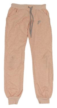 Ružové melírované tepláky s logom Nike