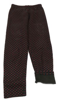 Černé zateplené legíny s puntíky 