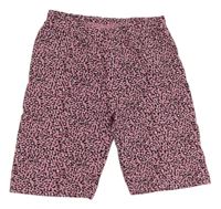 Ružovo-čierne vzorované elastické kraťasy Y.F.K.