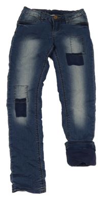 Tmavomodré podšité rifle C&A