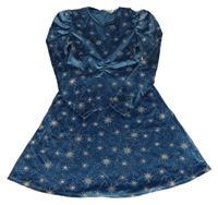 Petrolejové sametové šaty se třpytkami Matalan