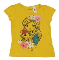 Žluté tričko s holčičkou C&A