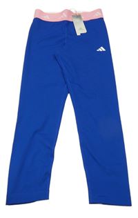 Nové - Kobaltově modré sportovní legíny s logem Adidas