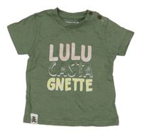 Khaki tričko s nápisom