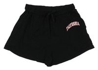 Čierne bavlnené kraťasy s nápisom Shein