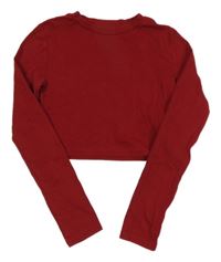 Červené crop tričko H&M