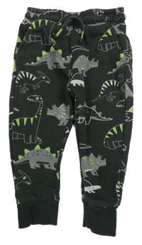 Tmavošedé tepláky s dinosaury F&F