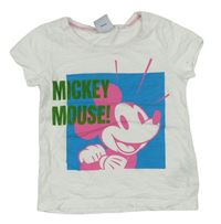 Biele melírované tričko s Mickey Next