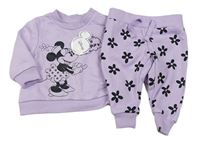 2Set - Levandulová mikina s Minnie + tepláky s kytičkami PRIMARK