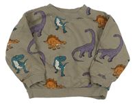 Hnedošedé á oversize mikina s dinosaurami minimarket