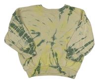 Světlebéžovo-kaki-citronová batikovaná oversize mikina zn. George