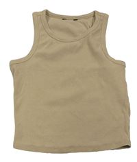 Béžový rebrovaný crop top