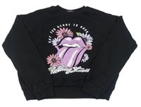 Čierna mikina s potiskem - The Rolling Stones