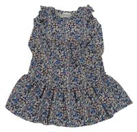 Černo-květované šaty s volánky PRIMARK