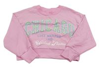 Ružová crop mikina s nápismi Matalan