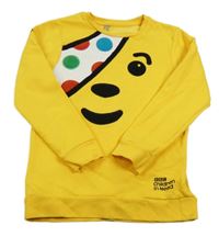 Tmavožltá mikina s medvídkem Pudsey George