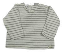 Bielo-sivé pruhovaná mikina ZARA