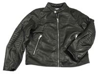 Černá koženková jarní bunda ZARA