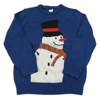 Tmavomodrý sveter so sněhuláčkem C&A