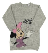 Šedé melírované svetrové šaty s Minnie PRIMARK