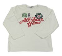 Bílé triko s nápisy a číslem CROSSFIRE