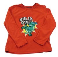 Červená fleecová pyžamová mikina s dinosaurem PRIMARK