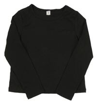 Čierne rebrované tričko SHEIN