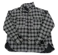 Čierno-biela kockovaná košeľová bunda RIVER ISLAND