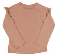 Pudrové tričko s volánikmi George