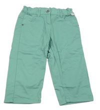 Olivové capri plátenné nohavice alive