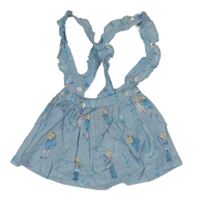 Svetlomodrá sukňa s dievčatky a trakami s volánikmi Newness