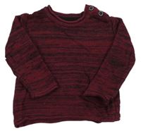 Tmavovínovo-čierny melírovaný sveter PRIMARK