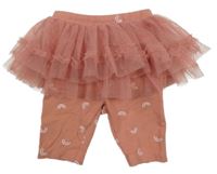 Starorůžové crop legíny s duhami a tylovou sukní PL:Baby