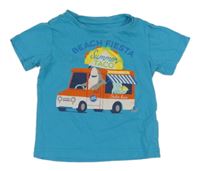 Modré tričko s food truckem C&A