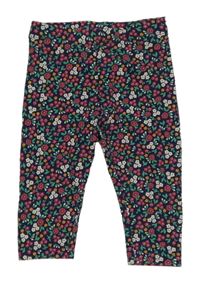 Tmavomodré legíny s kvietkami Mothercare