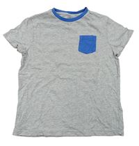 Sivé melírované tričko s kapsičkou zn. M&S