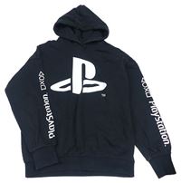 Čierna mikina s logem PlayStation a kapucňou H&M