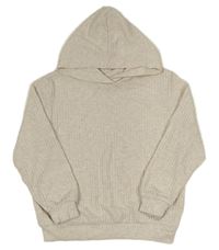Svetlobéžová rebrovaná úpletová mikina s kapucňou H&M