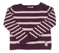 Vínovo-ružový pruhovaný sveter H&M